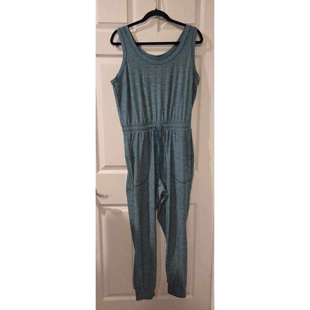 Duluth Trading Armachillo Jogger Jumpsuit M Teal Green Cooling UPF 40